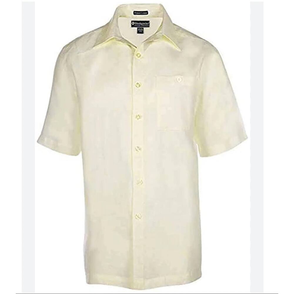 WEEKENDER Men's Linen Shirt - Pavilion Short Sleeve Size XL